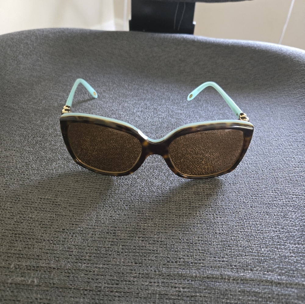 Tiffany & Co Prescription Sunglasse OTF4076 Havana On Tiffany blue/need New Lens